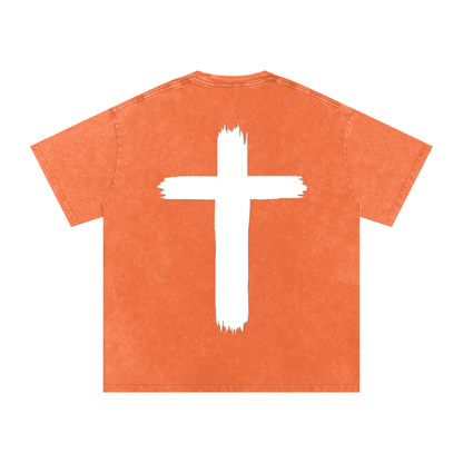 Snow Washed Oversized Cotton T-Shirt