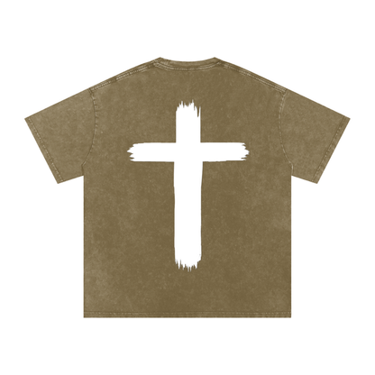 Snow Washed Oversized Cotton T-Shirt