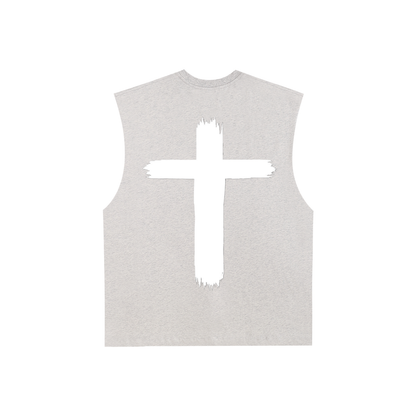 Raw Edge Cotton Tank Top