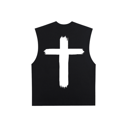 Raw Edge Cotton Tank Top