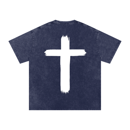 Snow Washed Oversized Cotton T-Shirt