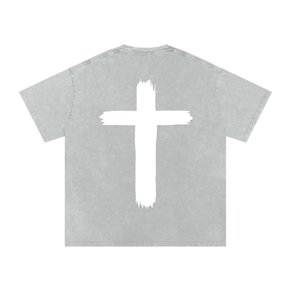 Snow Washed Oversized Cotton T-Shirt