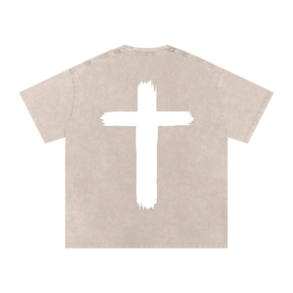 Snow Washed Oversized Cotton T-Shirt
