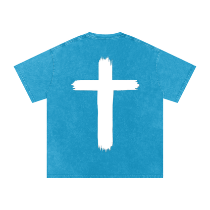 Snow Washed Oversized Cotton T-Shirt