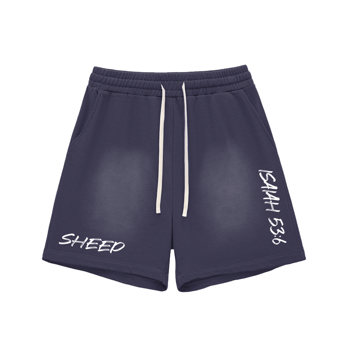 Sun Fade Raw Edge Cotton Shorts