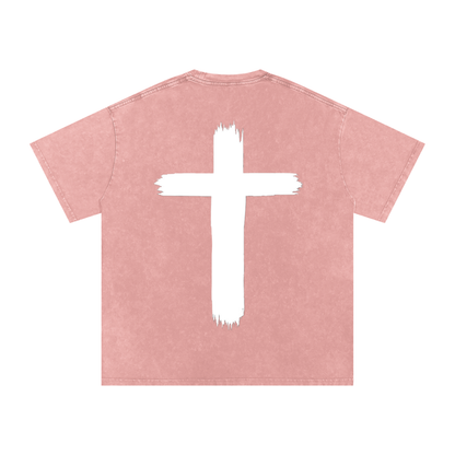 Snow Washed Oversized Cotton T-Shirt