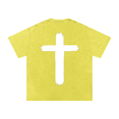 Snow Washed Oversized Cotton T-Shirt