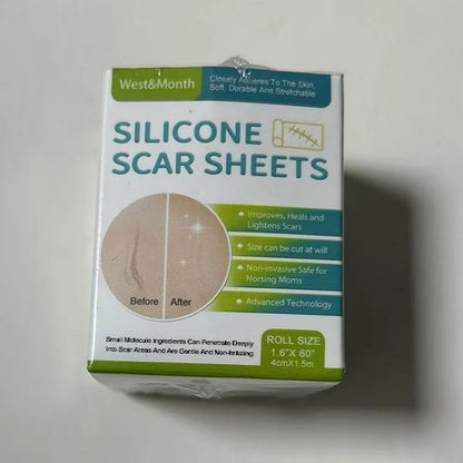 1 Roll Silicone Scar Sheets , 4Cmx150Cm Self-Adhesive Scar Cover Tape Reusable and Effective Skin Care Strips