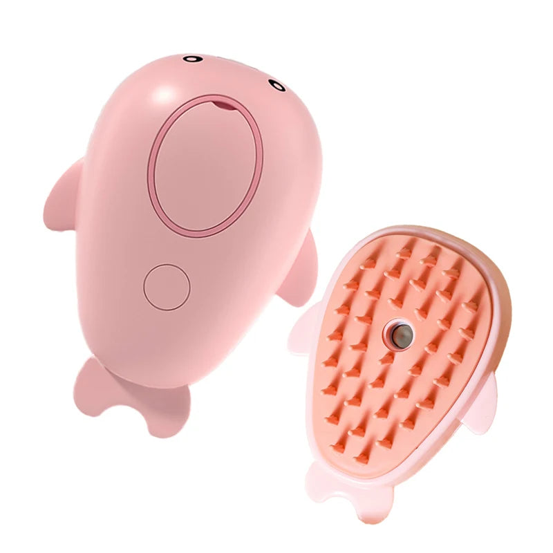 3-in-1 Electric Pet Grooming Brush with Steam and Spray for Cats and Dogs - Hair Removal and Massage Comb