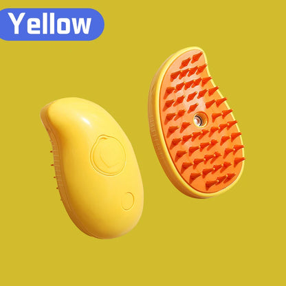 3-in-1 Electric Pet Grooming Brush with Steam and Spray for Cats and Dogs - Hair Removal and Massage Comb
