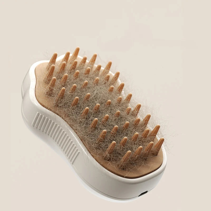 3-in-1 Electric Pet Grooming Brush with Steam and Spray for Cats and Dogs - Hair Removal and Massage Comb