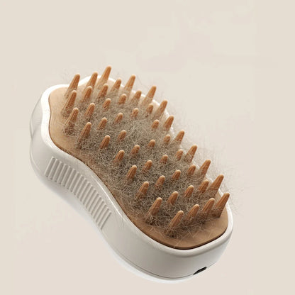 3-in-1 Electric Pet Grooming Brush with Steam and Spray for Cats and Dogs - Hair Removal and Massage Comb