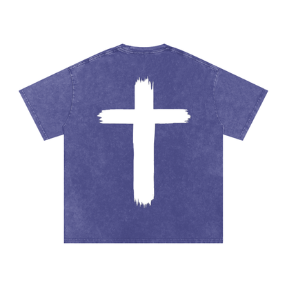 Snow Washed Oversized Cotton T-Shirt