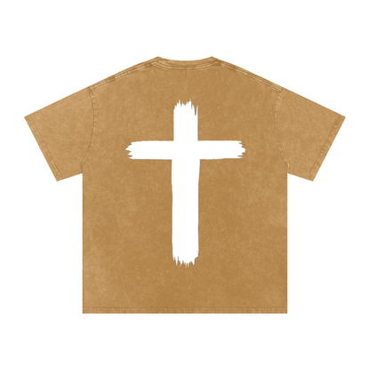 Snow Washed Oversized Cotton T-Shirt
