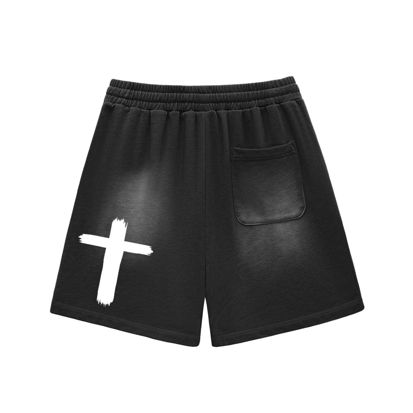 Sun Fade Raw Edge Cotton Shorts
