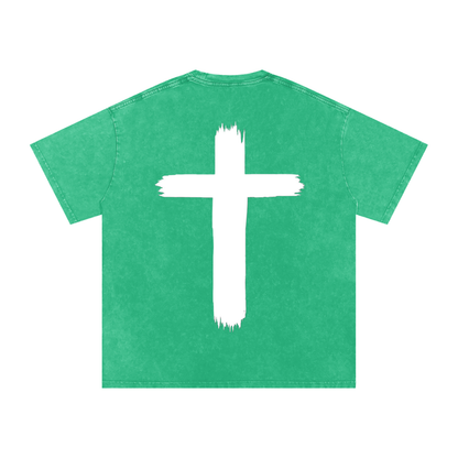 Snow Washed Oversized Cotton T-Shirt