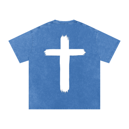 Snow Washed Oversized Cotton T-Shirt