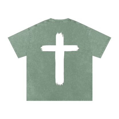 Snow Washed Oversized Cotton T-Shirt