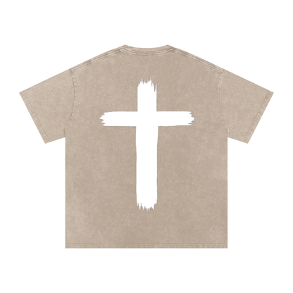 Snow Washed Oversized Cotton T-Shirt