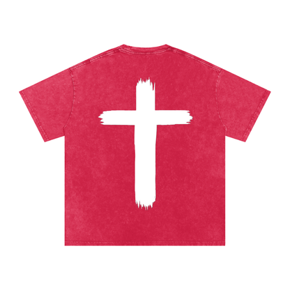 Snow Washed Oversized Cotton T-Shirt