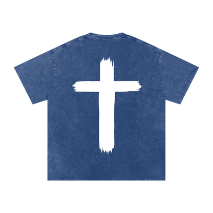 Snow Washed Oversized Cotton T-Shirt
