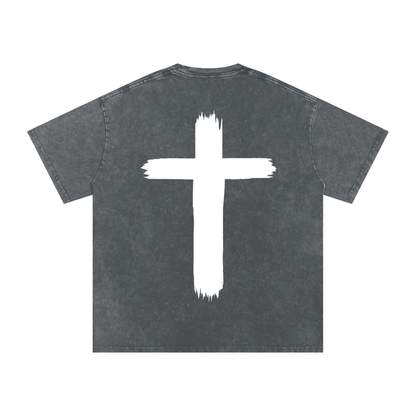 Snow Washed Oversized Cotton T-Shirt