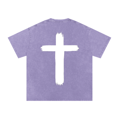 Snow Washed Oversized Cotton T-Shirt